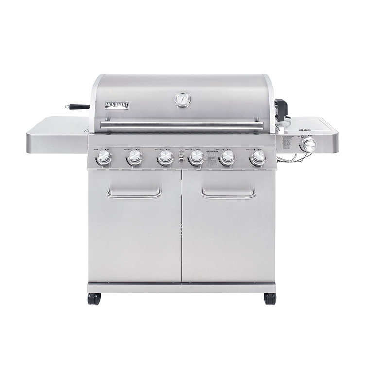 Monument Grills 6 Burner Liquid Propane 84000 BTU Gas Grill with Side